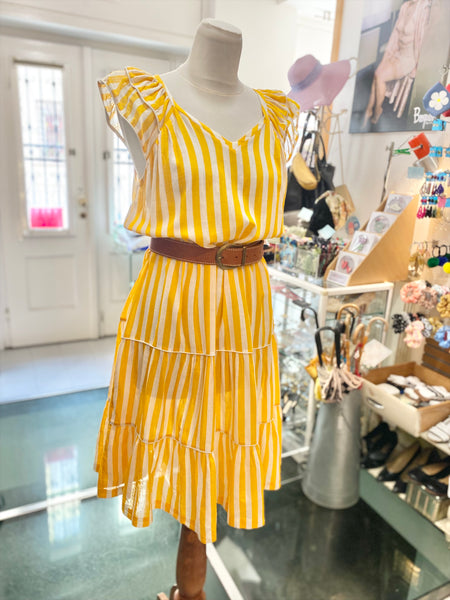 Abito 80s righe giallo