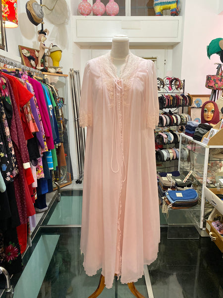 Set camicia da notte e vestaglia rosa baby