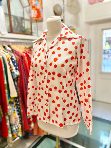Camicia 70s pois rosso