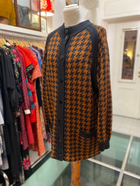 Cardigan 80s pied de poule