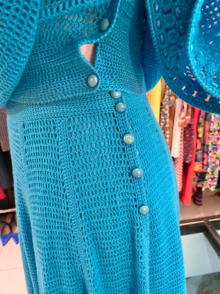 Completo crochet 80s turchese