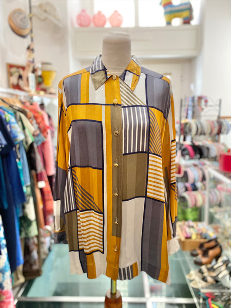 Camicia seta geometria