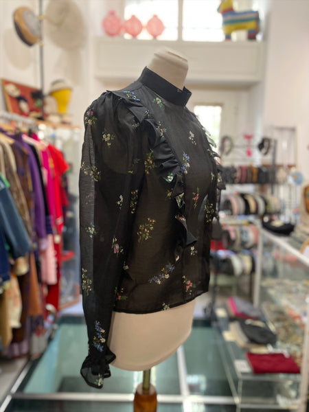 Camicia rouches fiorellini