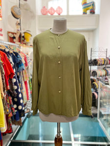 Camicia seta verde oliva