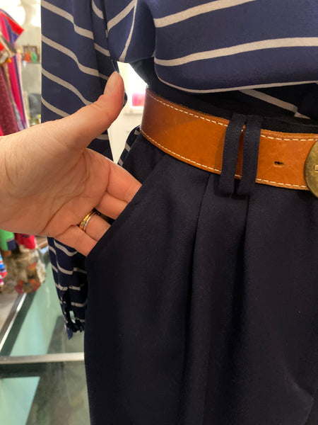 Pantaloni 80s blu pences