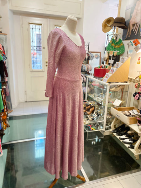 Abito 70s rosa lurex