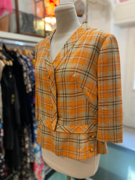 Giacca 50s scacchi arancio