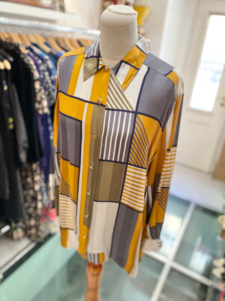 Camicia seta geometria