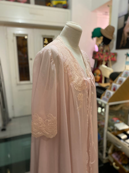 Set camicia da notte e vestaglia rosa baby
