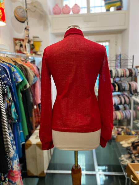 Camicia 70s lurex rosso