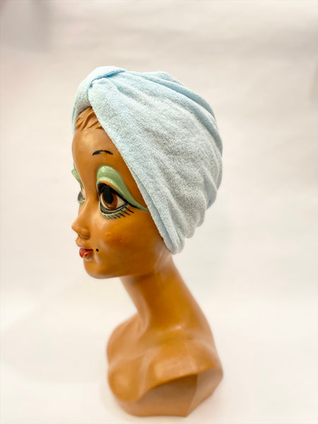 Turbante spugna celeste chiaro