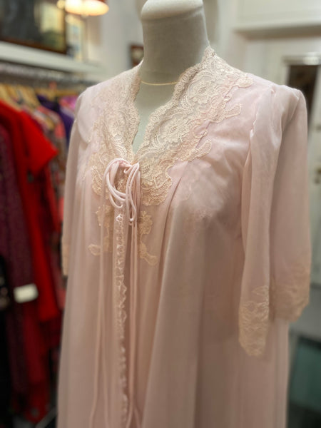 Set camicia da notte e vestaglia rosa baby