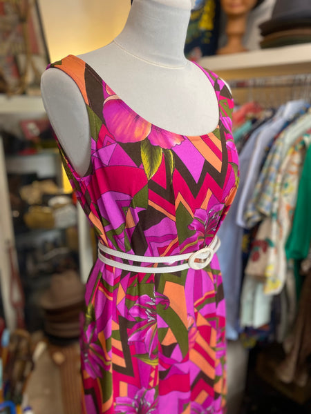 Abito 80s fiori tropical