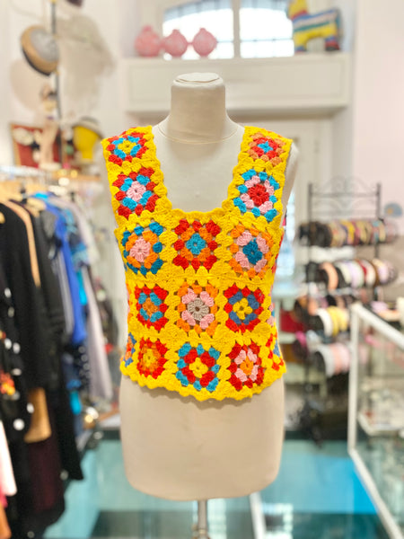 Gilet 70s granny square