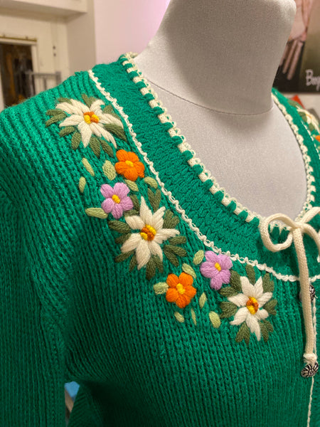 Cardigan tirolese verde