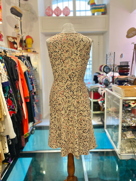 Peplum dress lino 40/50s